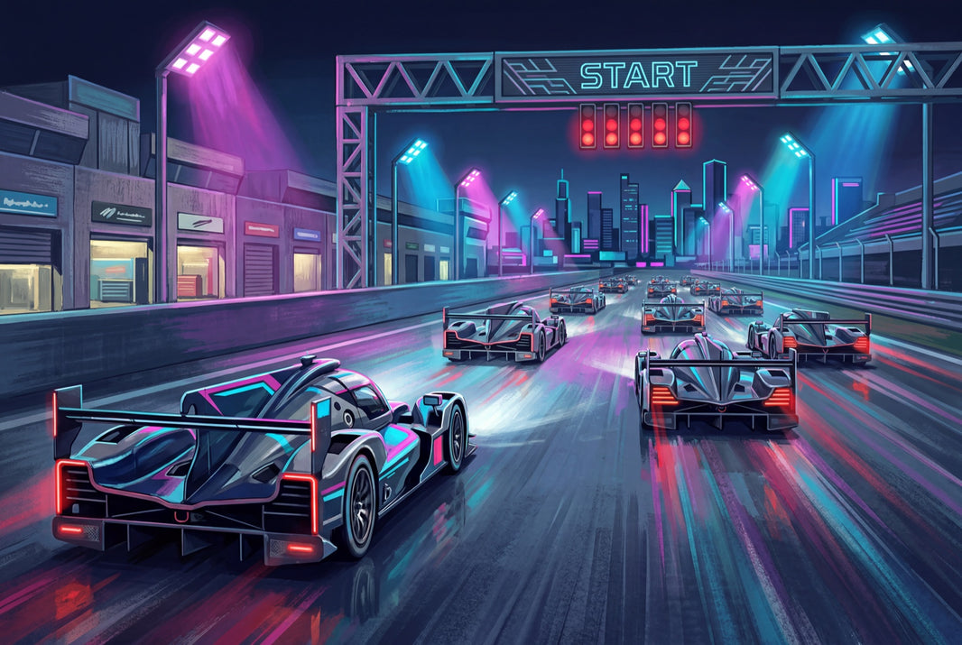 Futuristic Wallpaper Race Track Cyberpunk Removable Wall Decor pattern artwork