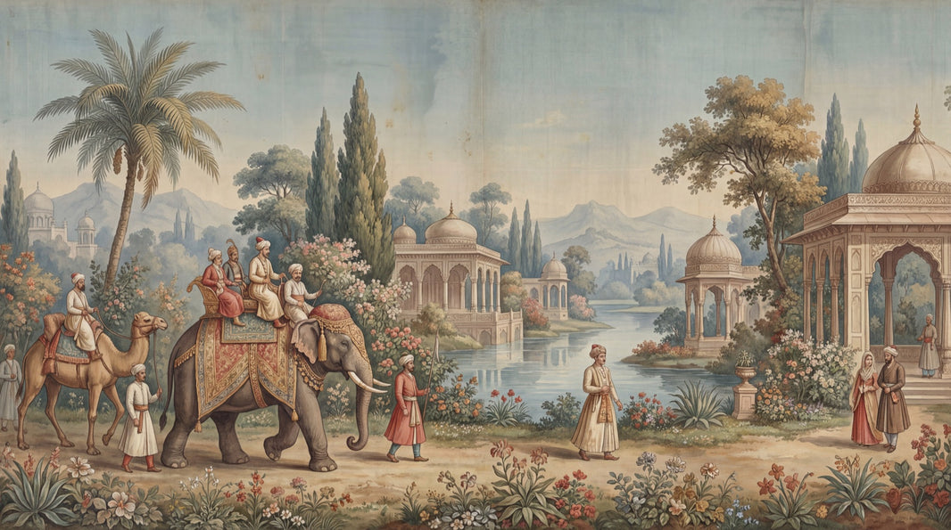 Exotic Vintage Wallpaper Serene Historical Wall Mural pattern artwork