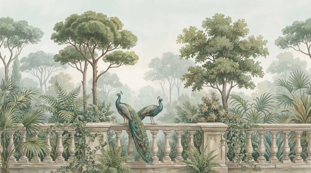 Vintage Landscape Wallpaper Greenery Nature Wall Mural pattern artwork