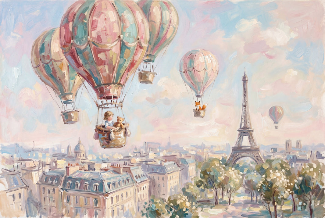 Eiffel Tower Wallpaper Paris Whimsical Wall Mural pattern artwork