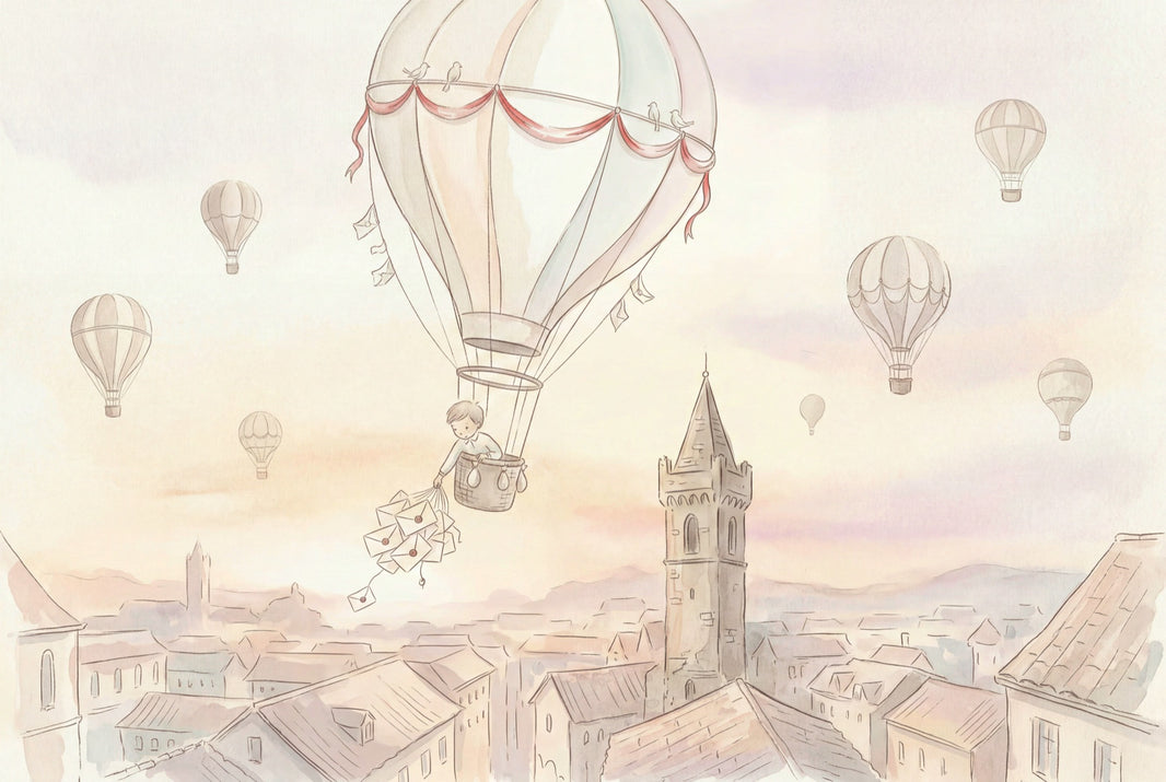 Hot Air Balloon Wallpaper Balloon Ride Removable Nursery Wall Decor pattern artwork
