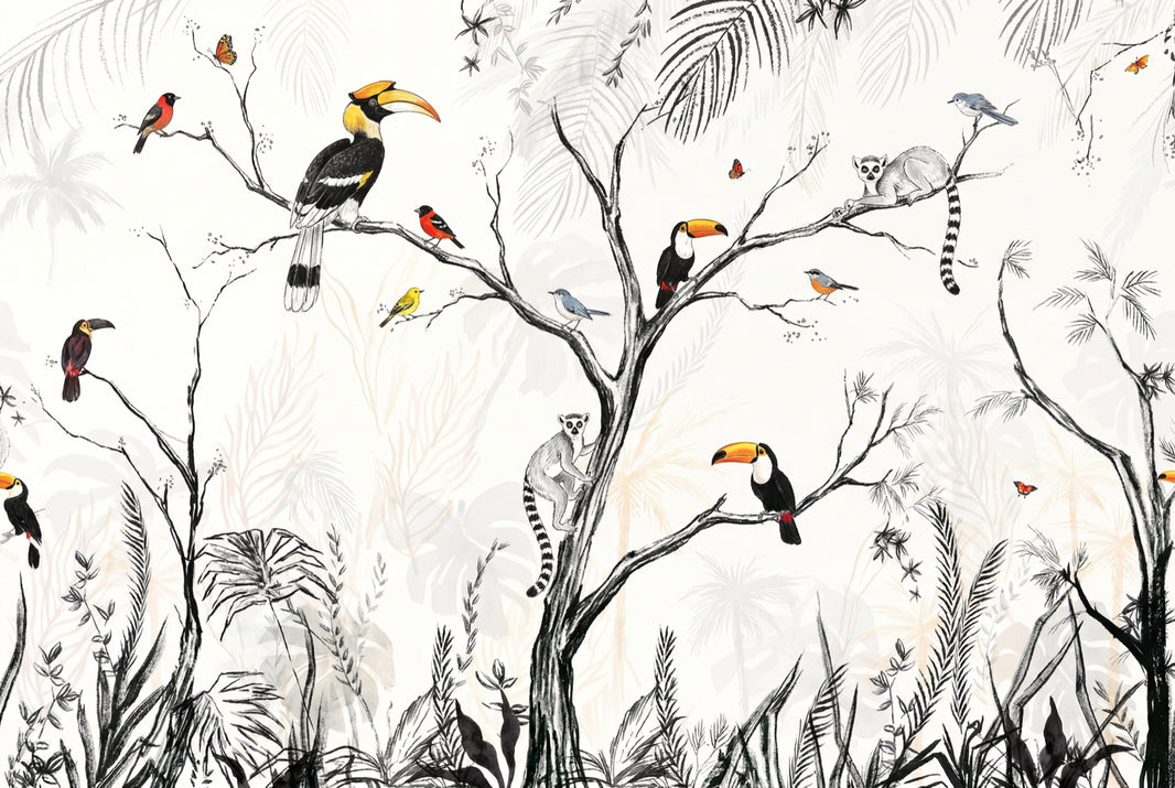 Toucan Wallpaper Tropical Birds Wall Mural pattern artwork