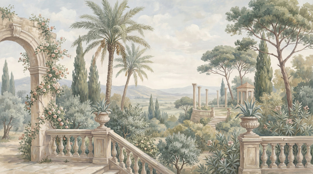 Landscape Wallpaper Mediterranean Classical Wall Decor pattern artwork