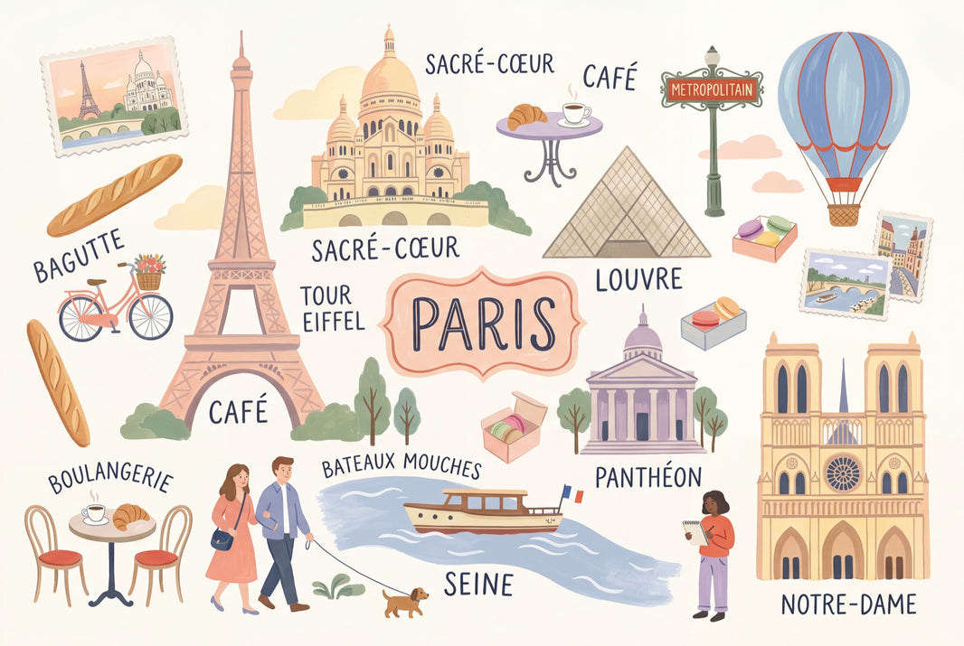 Hot Air Balloon Wallpaper Paris Removable Eiffel Tower Wall Decor pattern artwork
