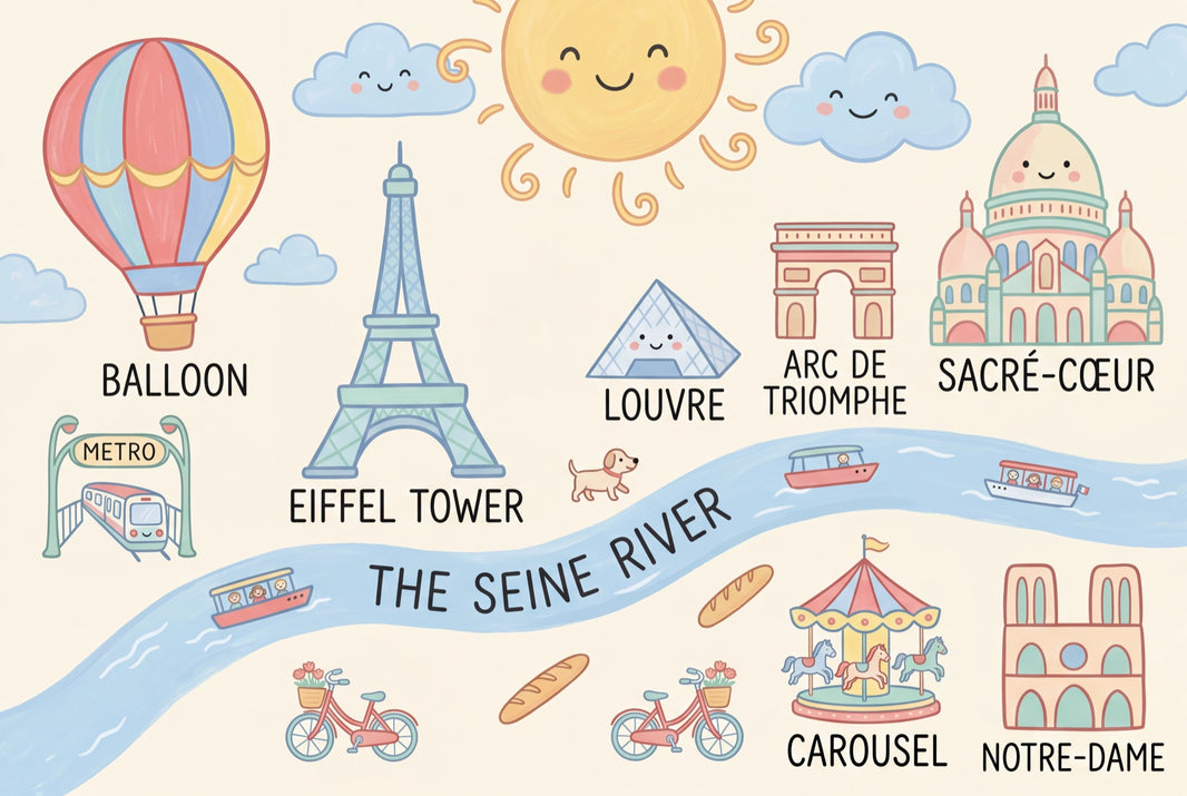 Hot Air Balloon Wallpaper Paris Eiffel Tower Wall Mural pattern artwork