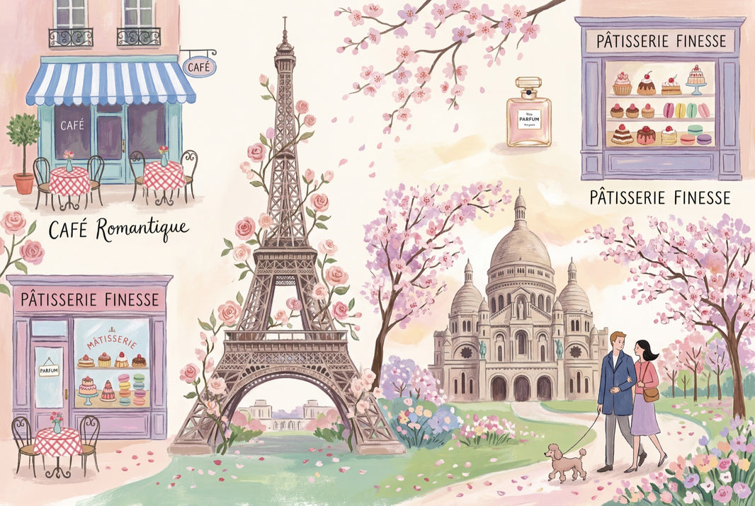 Paris Wallpaper Eiffel Tower Cafe Removable Wall Decor pattern artwork