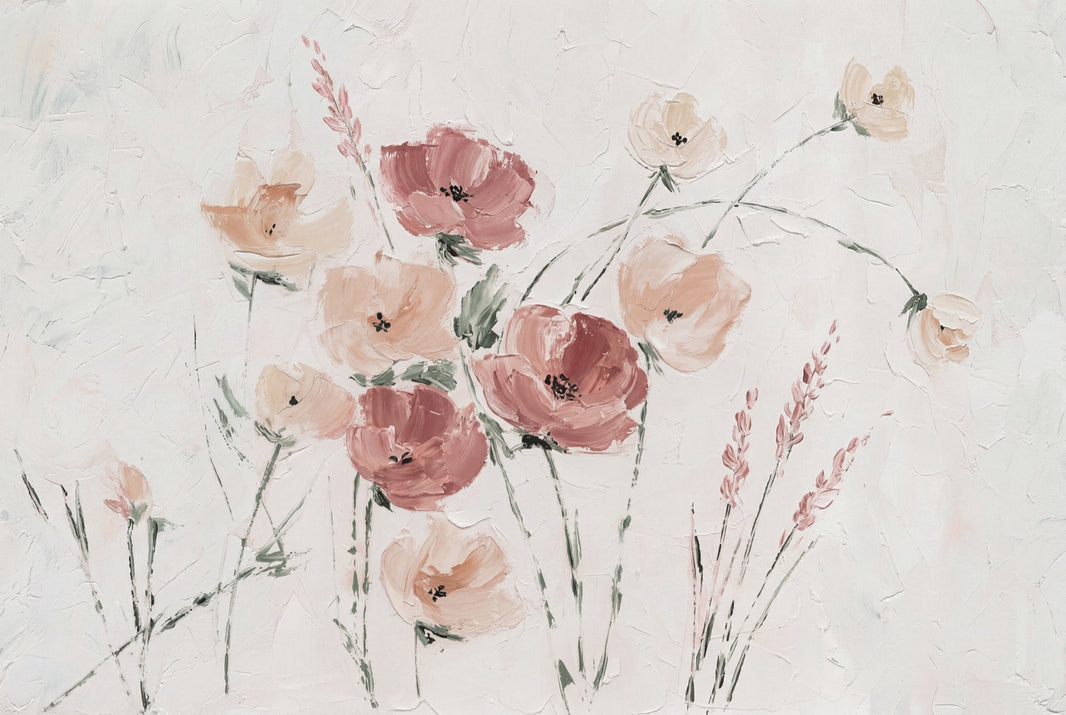 Painterly Wallpaper Wildflowers Pastel Removable Wall Decor pattern artwork