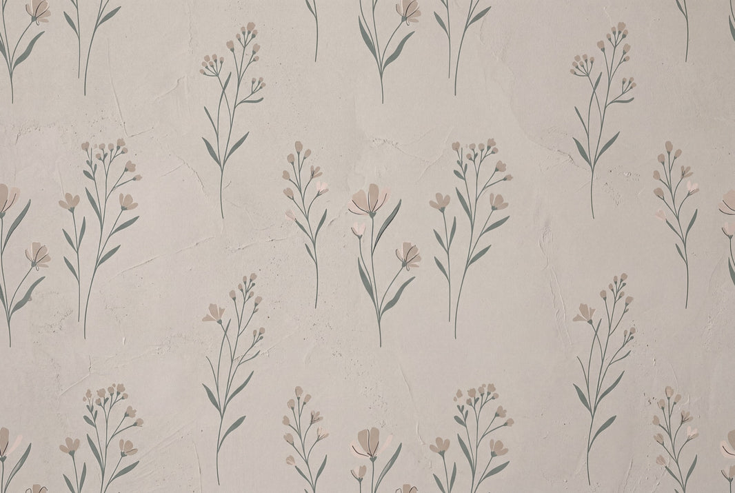 Muted Green Wallpaper Scandinavian Removable Minimalist Wall Decor pattern artwork
