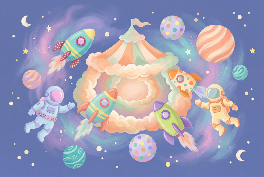 Space Wallpaper Astronauts Rockets Removable Wall Decor pattern artwork