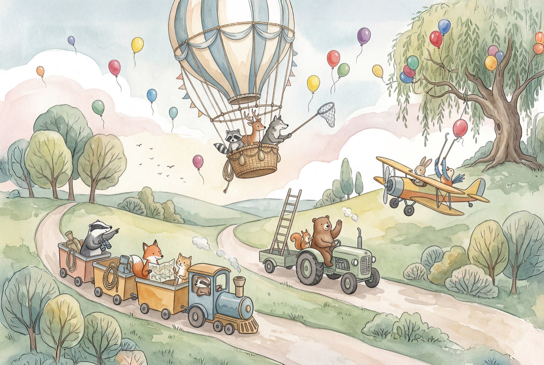 Hot Air Balloon Wallpaper Balloon Ride Removable Nursery Wall Decor pattern artwork