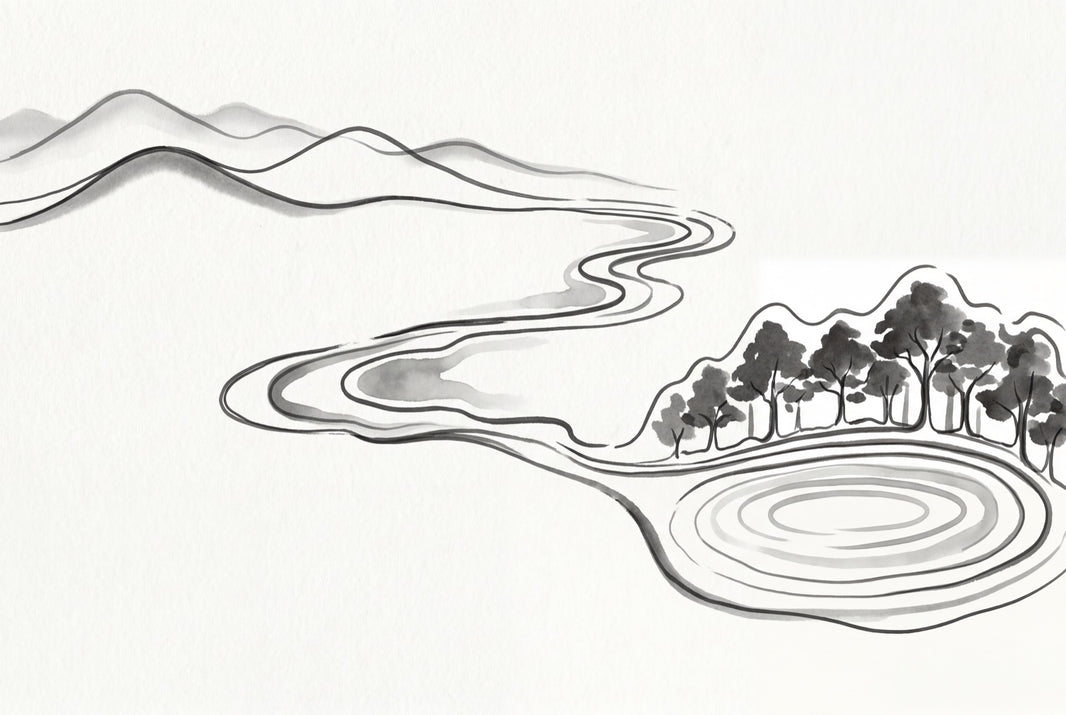 Minimalist Landscape Wallpaper Ink Wash Removable Monochrome Wall Decor pattern artwork