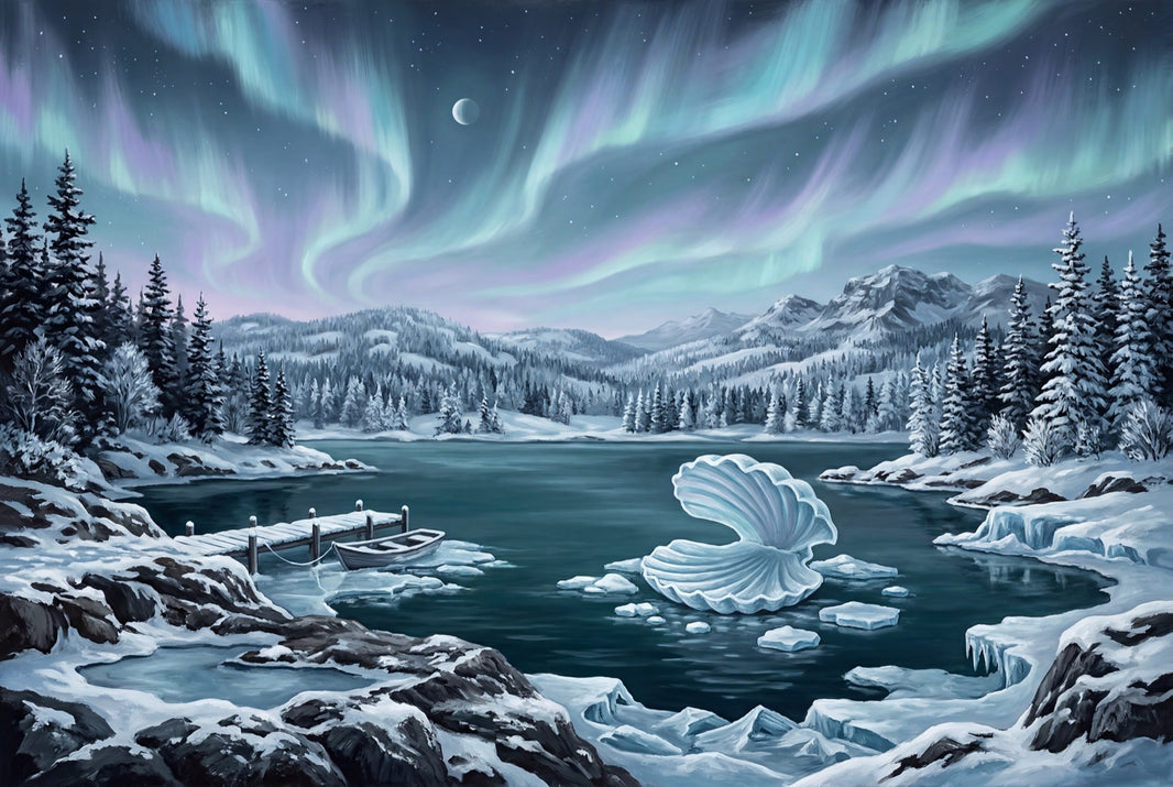 Aurora Borealis Wallpaper Northern Lights Arctic Sky Removable Wall Decor pattern artwork