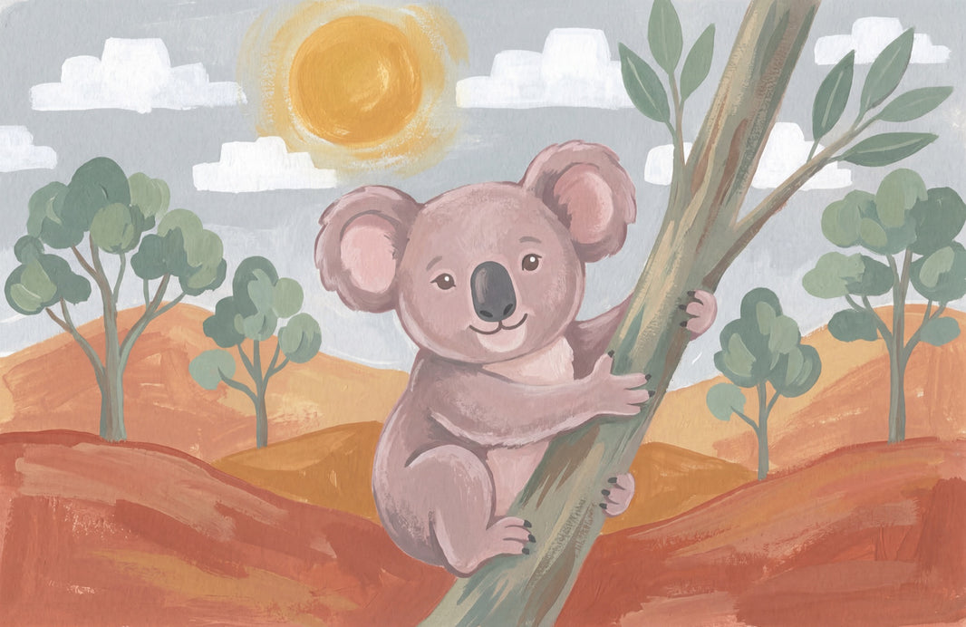 Koala Wallpaper Eucalyptus Tree Australian Outback Wall Mural pattern artwork