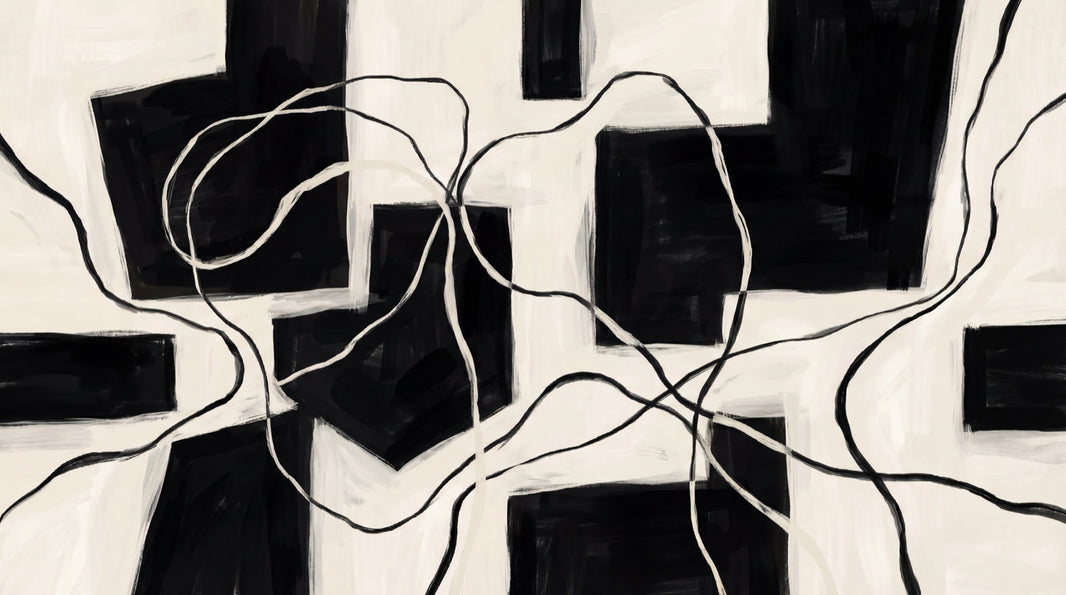 Geometric Wallpaper Minimalist Black Wall Mural pattern artwork