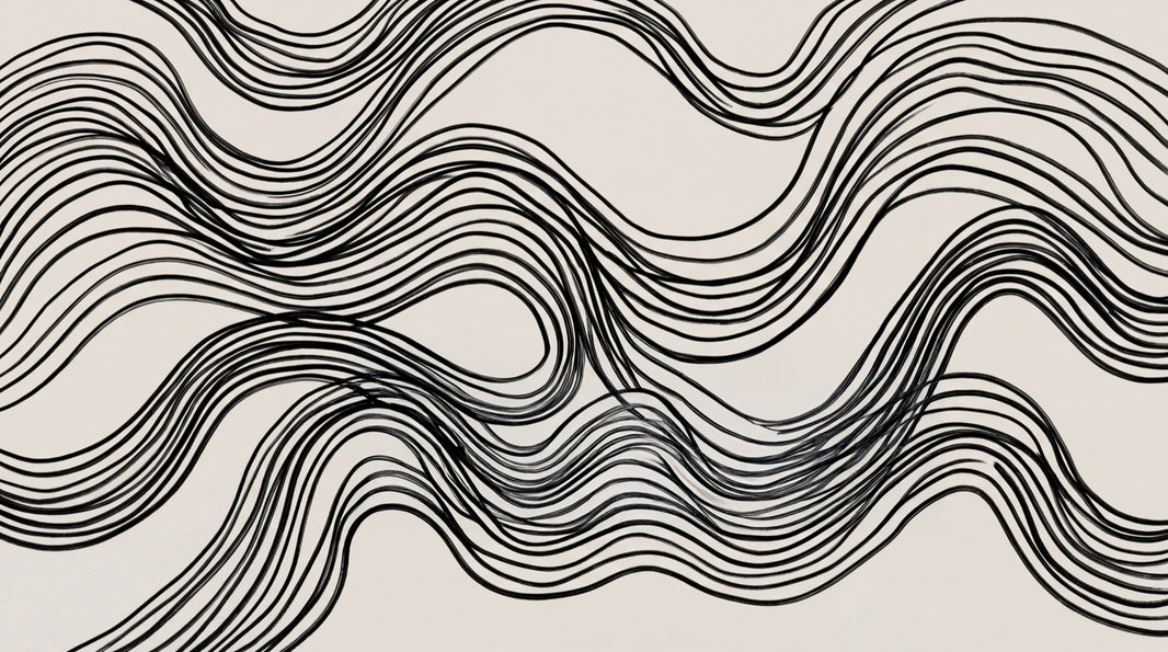 Wave Pattern Wallpaper Black Lines Minimalist Wall Mural pattern artwork