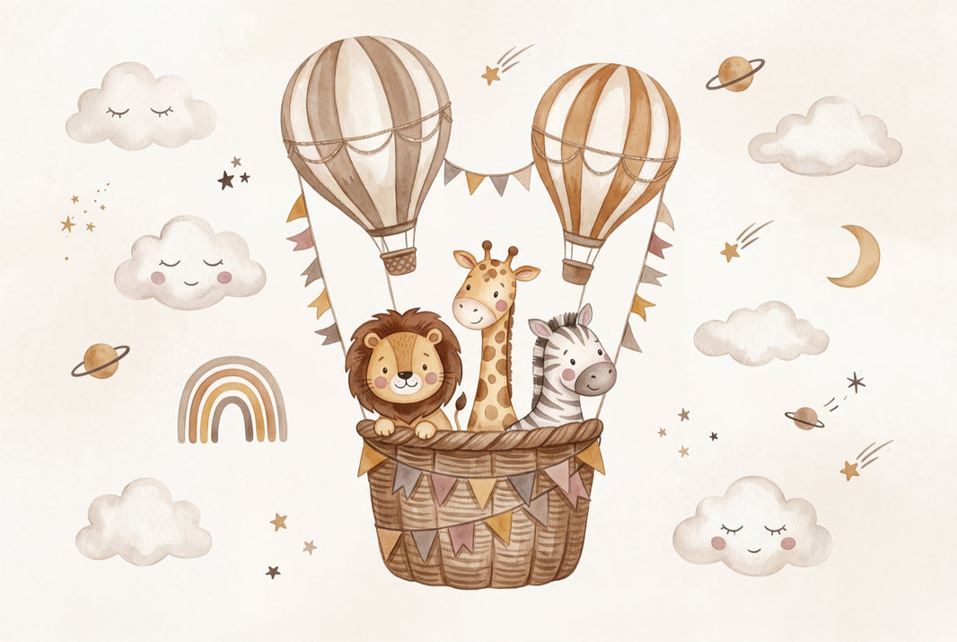 Hot Air Balloon Wallpaper Balloon Ride Removable Nursery Wall Decor pattern artwork