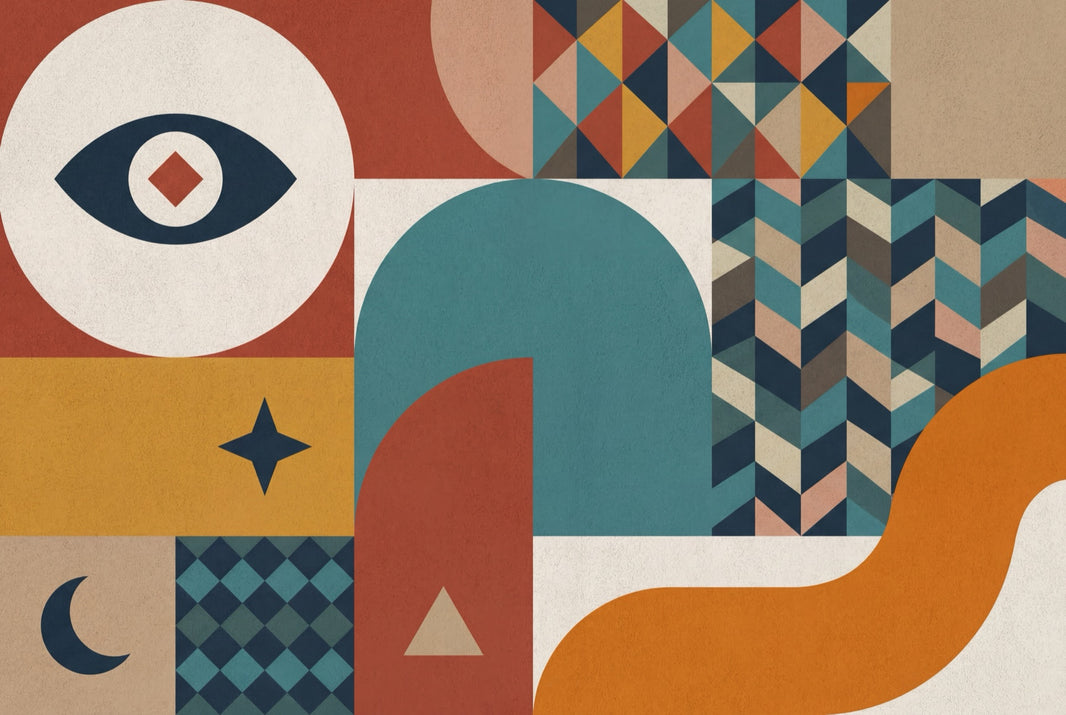 Mid-Century Modern Wallpaper Posters Removable Wall Decor pattern artwork