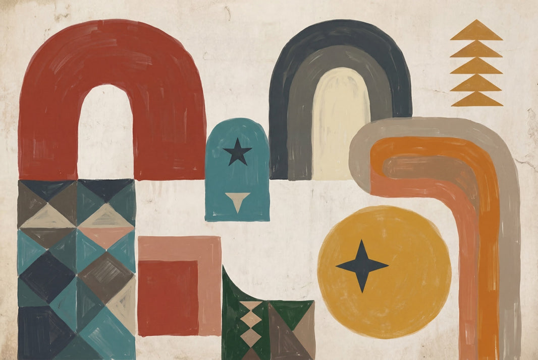 Mid Century Modern Wallpaper Totem Wall Mural pattern artwork