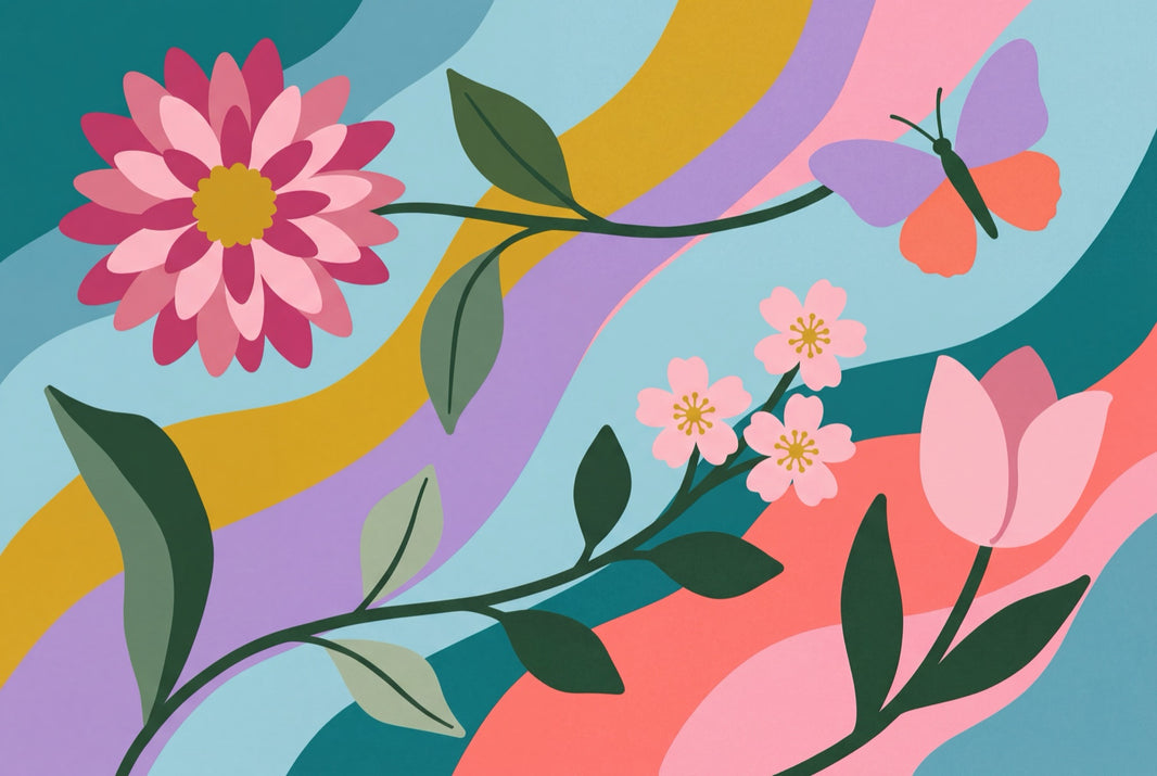Pink Cherry Wallpaper Cherry Removable Pink Wall Decor pattern artwork