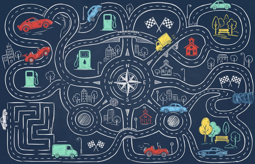 Road Map Wallpaper Chalkboard Removable Race Track Wall Decor pattern artwork