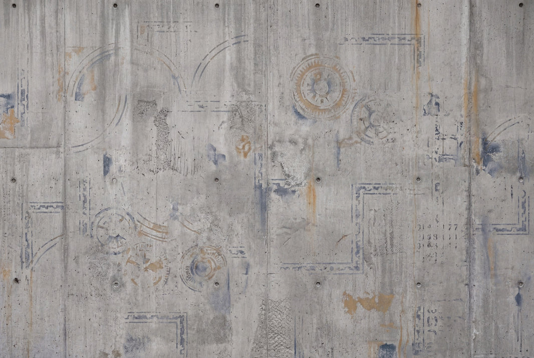Industrial Concrete Wallpaper Abstract Stencil Gray Distressed Wall Mural pattern artwork