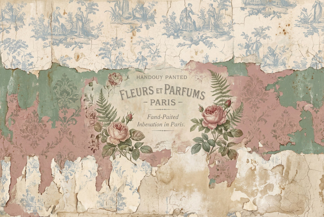 Vintage Wallpaper French Paris Removable Wall Decor pattern artwork