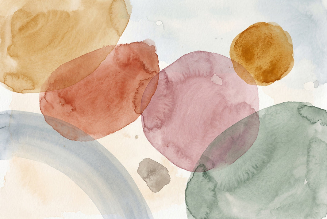 Abstract Watercolor Wallpaper Soft Organic Shapes Removable Overlapping Circles Wall Decor pattern artwork