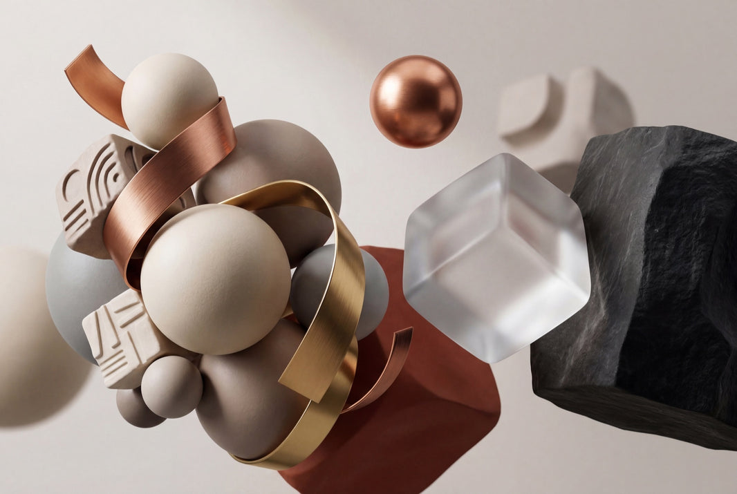 3D Spheres Wallpaper Metallic Copper Removable Frosted Glass Cube Wall Decor pattern artwork