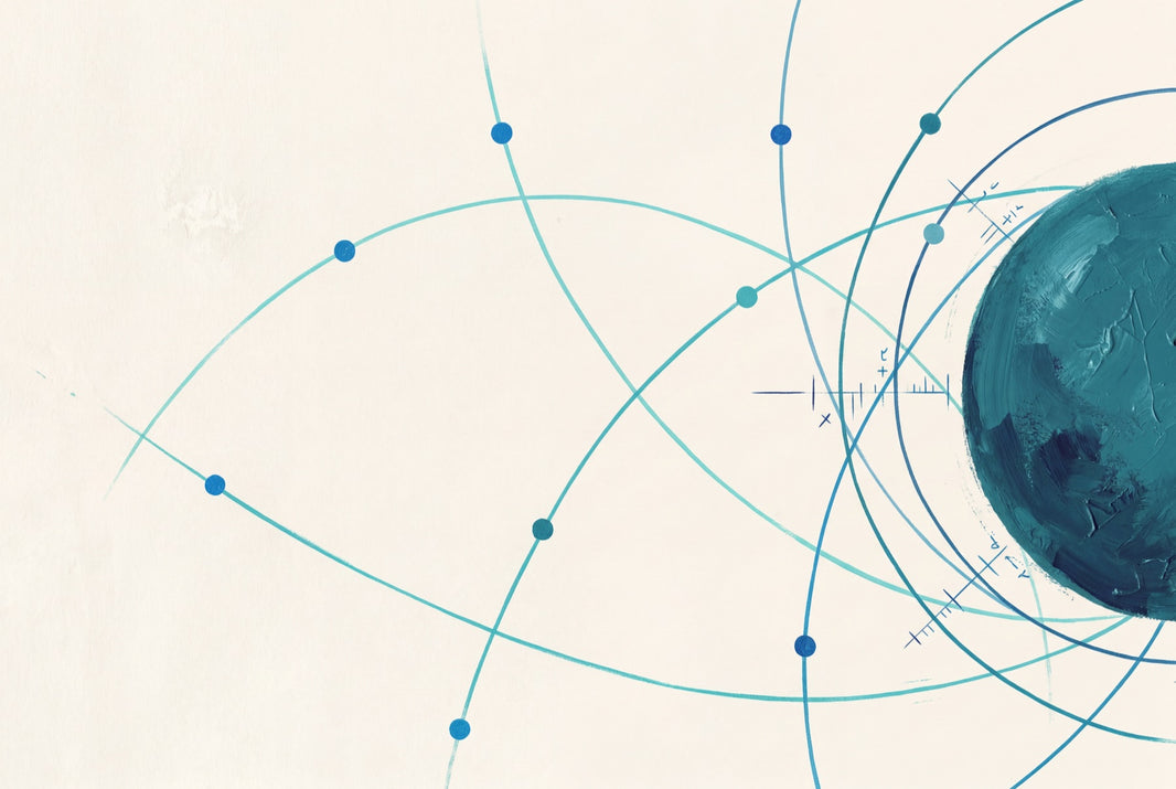 Mid Century Modern Wallpaper Atomic Diagram Orbit Wall Mural pattern artwork