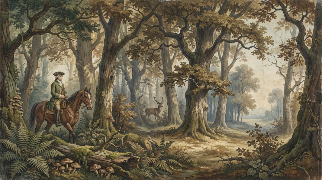 Forest Wallpaper Horseback Woodland Wall Mural pattern artwork