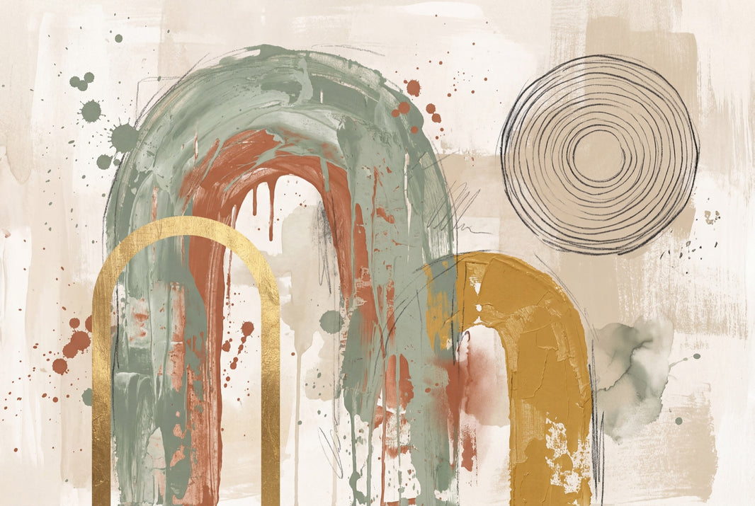 Abstract Wallpaper Arches Removable Mixed Media Wall Decor pattern artwork