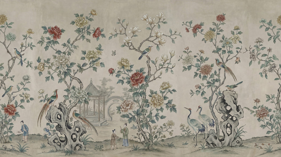 Floral Wallpaper Birds Traditional Removable Wall Decor pattern artwork