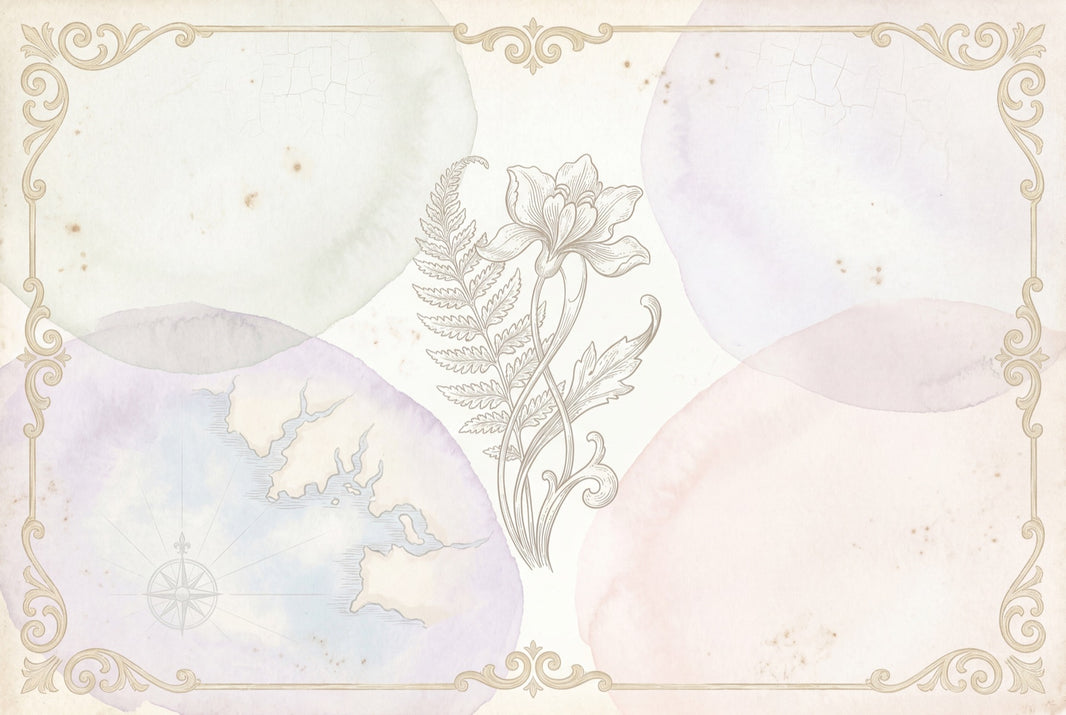 Paper Texture Wallpaper Vintage Botanical Ornate Frame Wall Mural pattern artwork