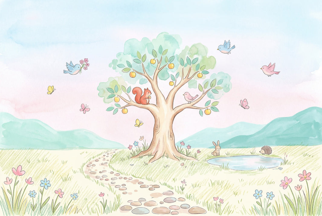 Watercolor Wallpaper Pastel Removable Landscape Wall Decor pattern artwork