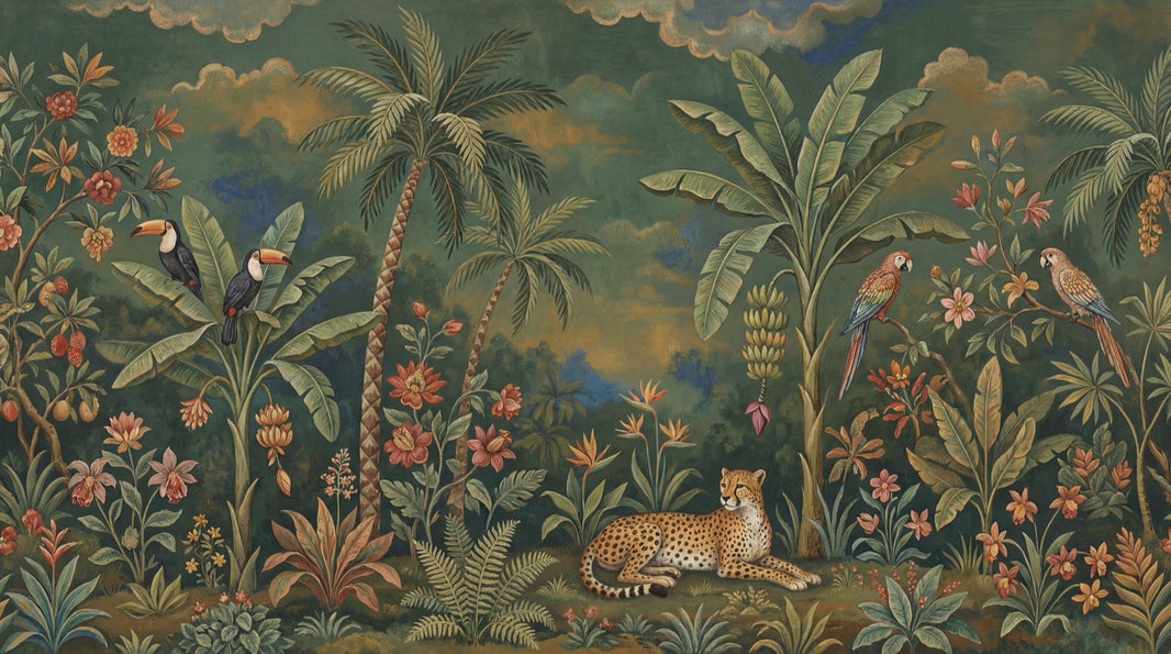 Jungle Wallpaper Vintage Tropical Wall Mural pattern artwork