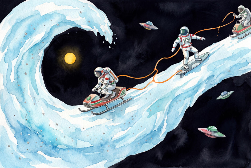Astronauts Wallpaper Watercolor Cosmic Landscape Removable Wall Decor pattern artwork