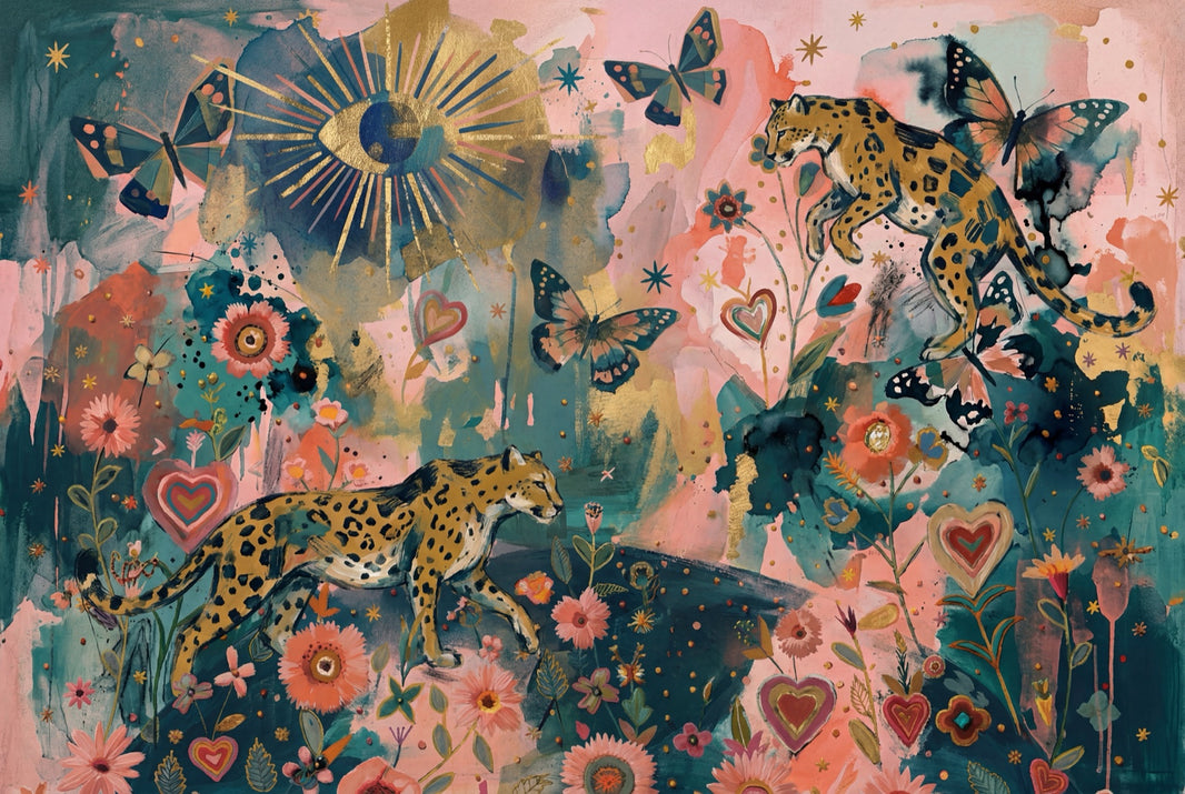 Leopard Wallpaper Bright Removable Whimsical Wall Decor pattern artwork