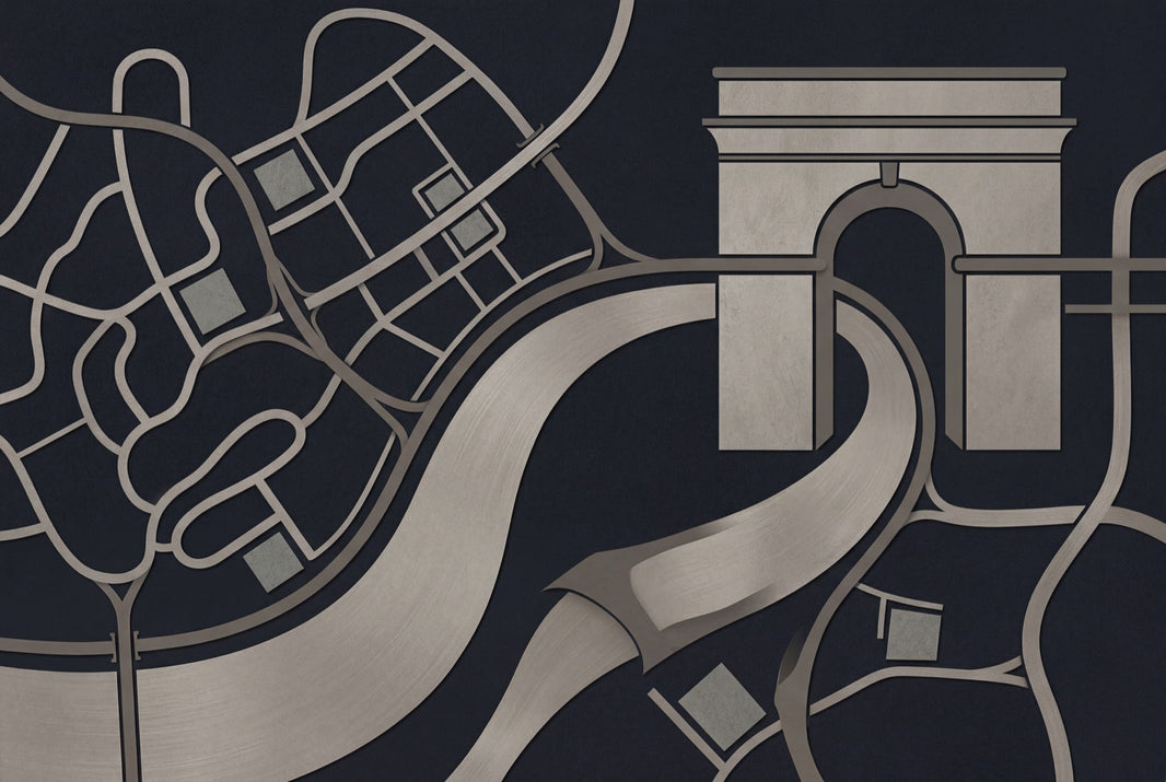 Geometric Map Wallpaper Urban Removable Architectural Arch Wall Decor pattern artwork