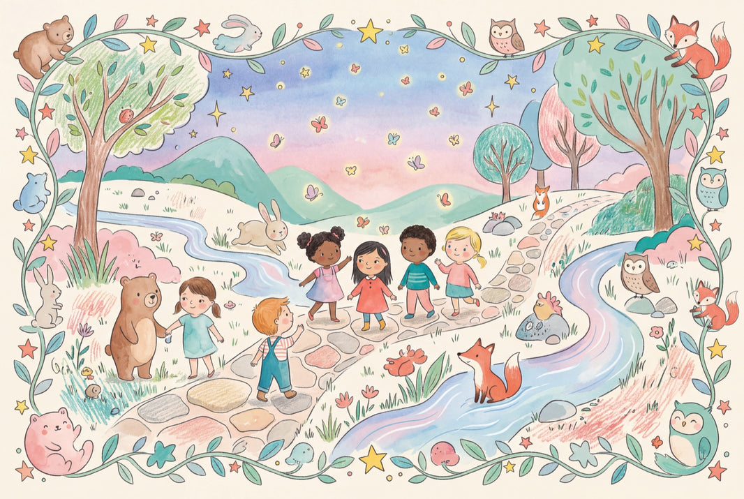 Woodland Animals Wallpaper Whimsical Children Wall Mural pattern artwork