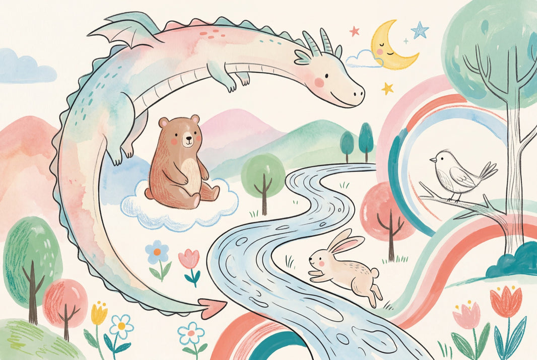 Fantasy Dragon Wallpaper Pastel Whimsical Removable Wall Decor pattern artwork