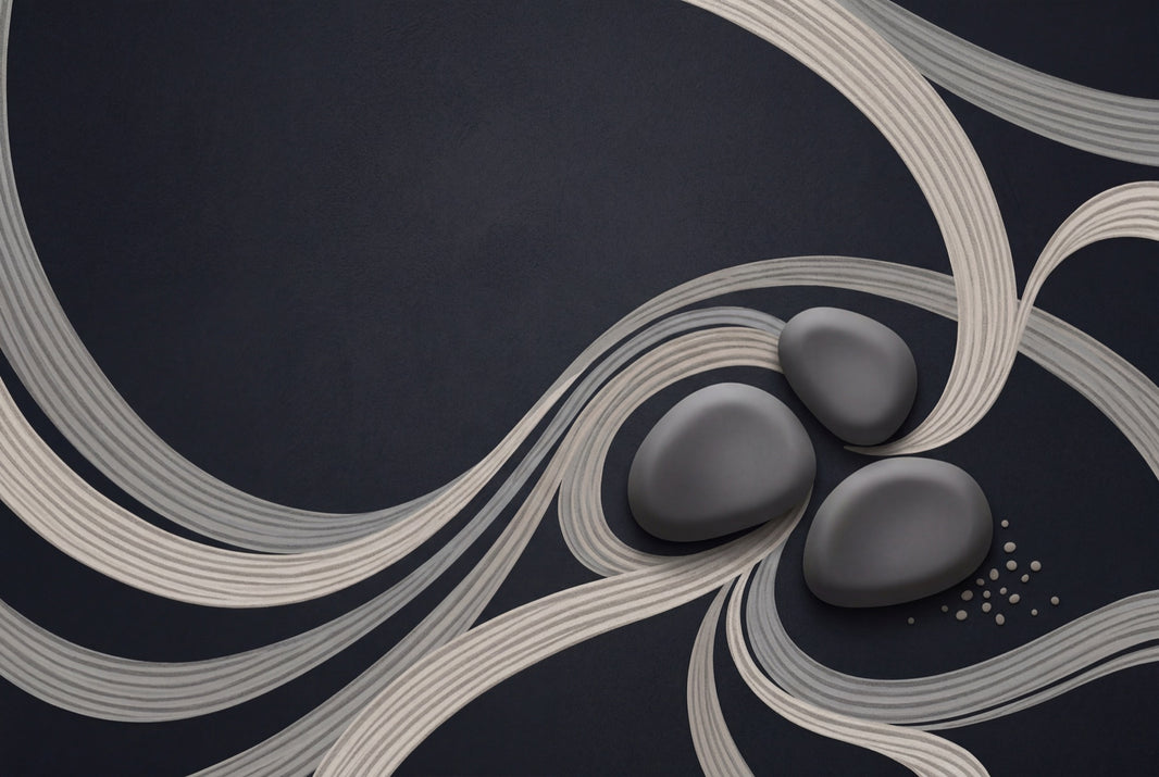 Zen Stones Wallpaper Flowing Ribbons Minimalist Wall Mural pattern artwork