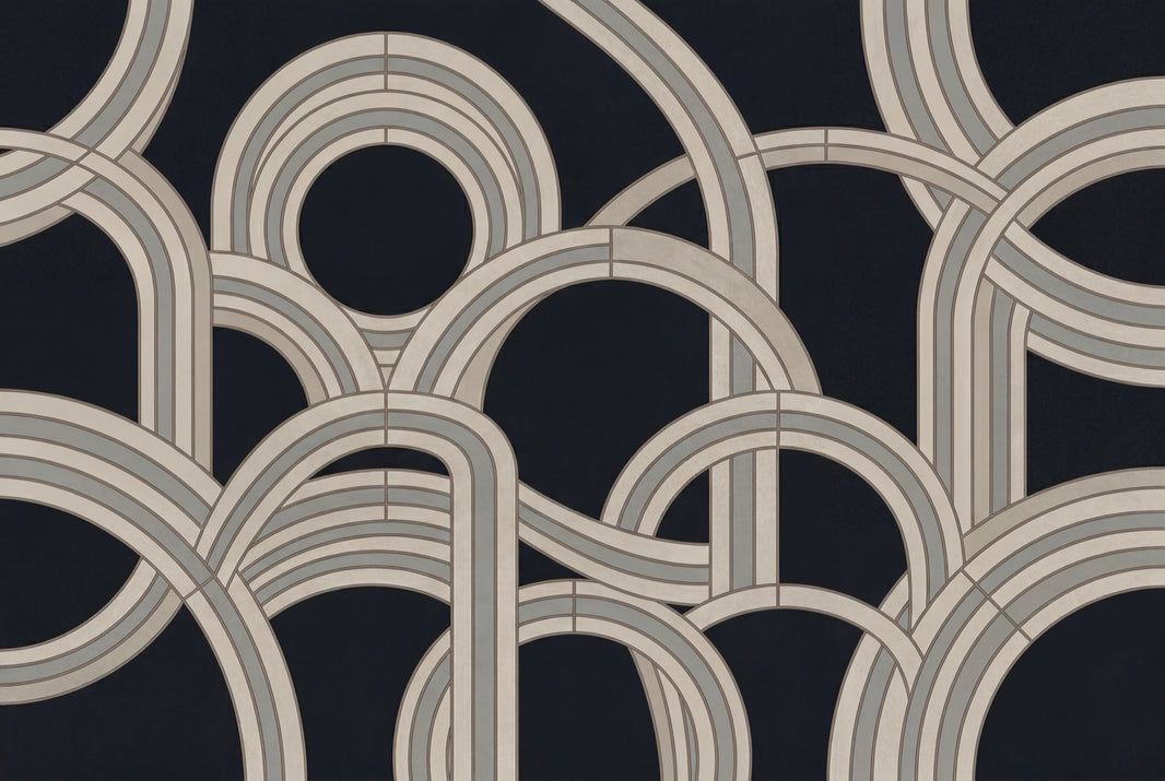 Interlocking Arches Wallpaper Art Deco Modern Glam Removable Wall Decor pattern artwork