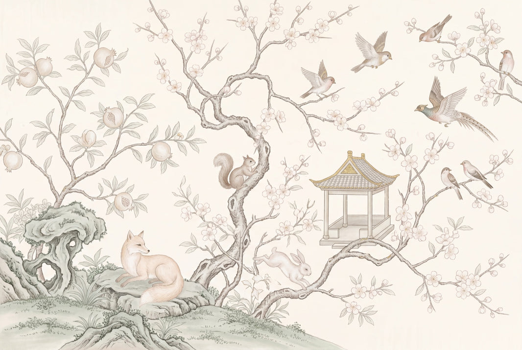 Chinoiserie Wallpaper Floral Branches Birds Removable Wall Decor pattern artwork