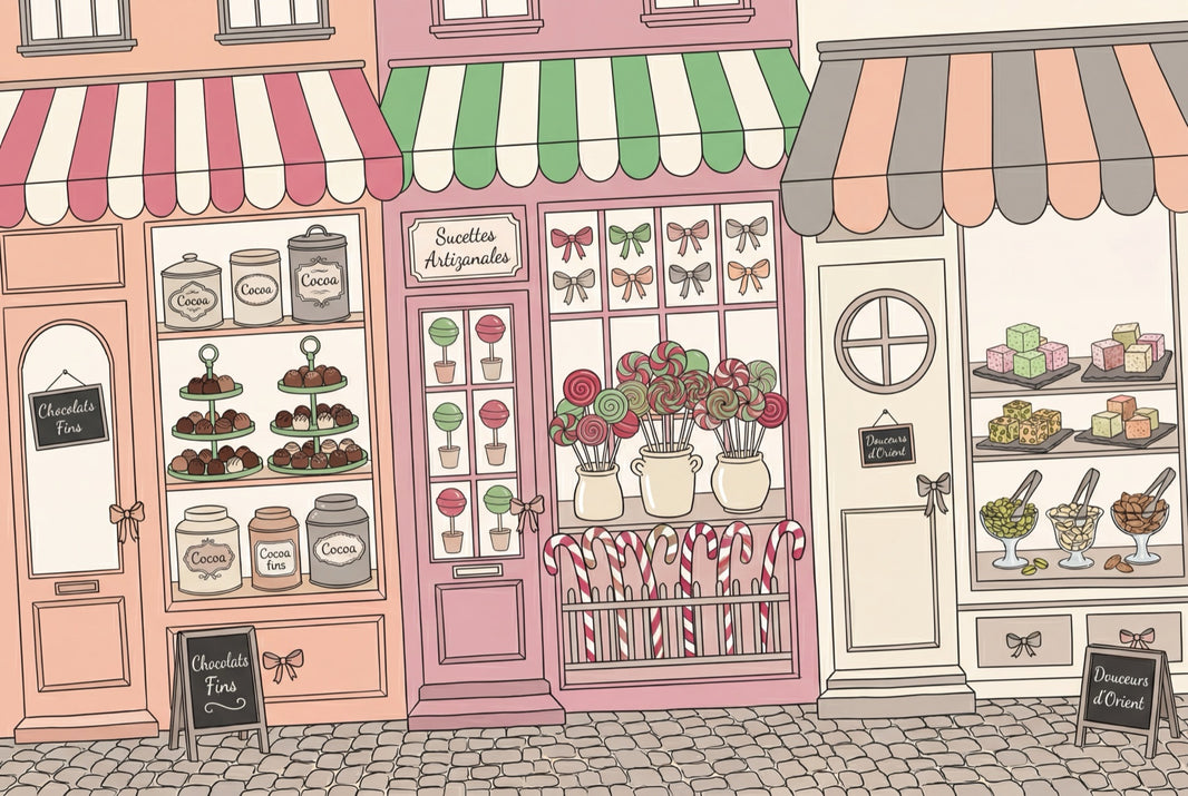 French Patisserie Wallpaper Candy Shop Removable Pastel Pink Wall Decor pattern artwork