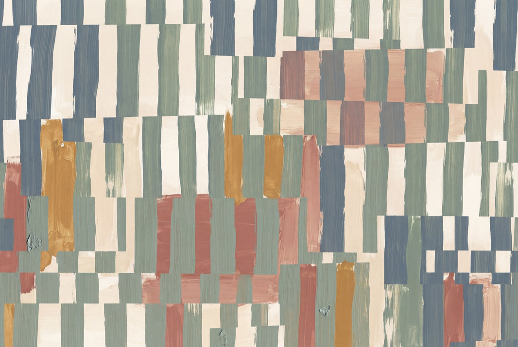 Color Block Wallpaper Geometric Painted Brushstrokes Wall Mural pattern artwork