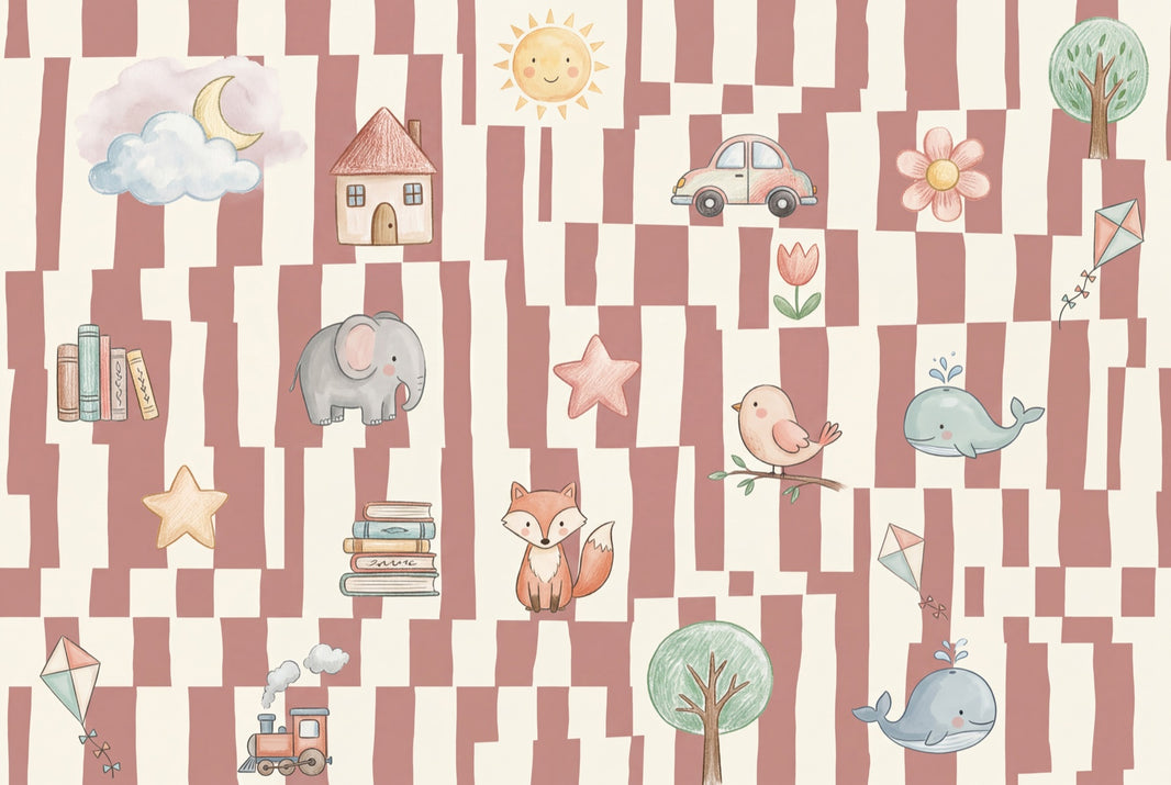 Kids Wallpaper Nursery Whimsical Removable Wall Decor pattern artwork
