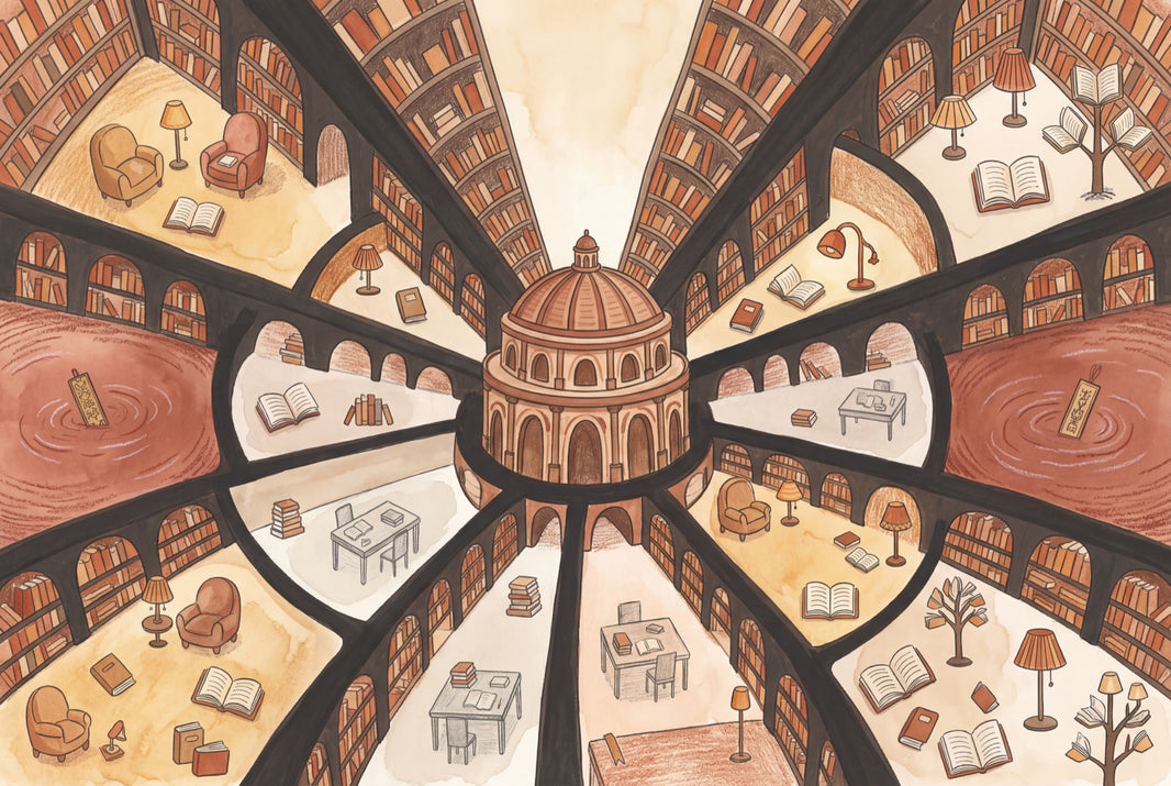 Library Wallpaper Bookshelves Rotunda Dome Removable Wall Decor pattern artwork