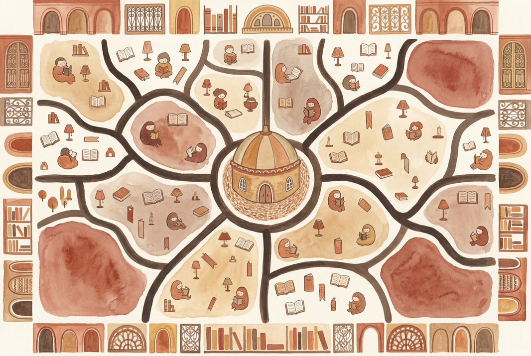 Library Wallpaper Reading Removable Watercolor Illustration Wall Decor pattern artwork