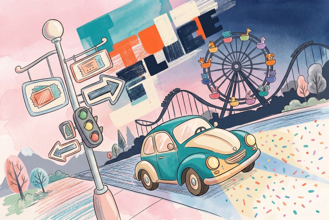 Amusement Park Wallpaper Ferris Wheel Roller Coaster Removable Wall Decor pattern artwork