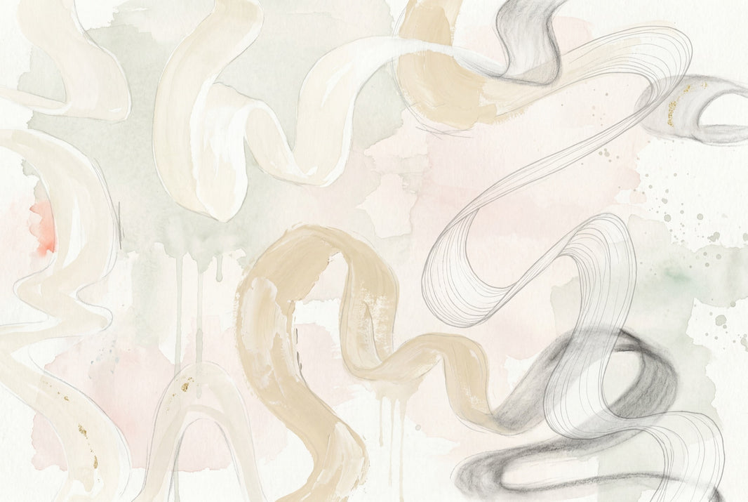 Abstract Wallpaper Watercolor Wash Flowing Brushstrokes Removable Wall Decor pattern artwork